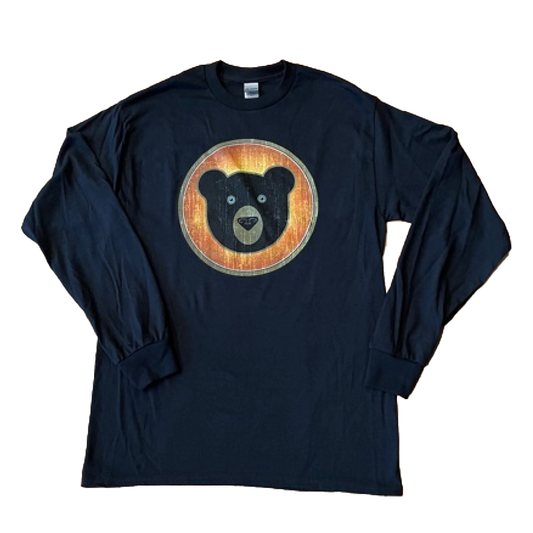 Bear Head Black Long-Sleeved Shirt